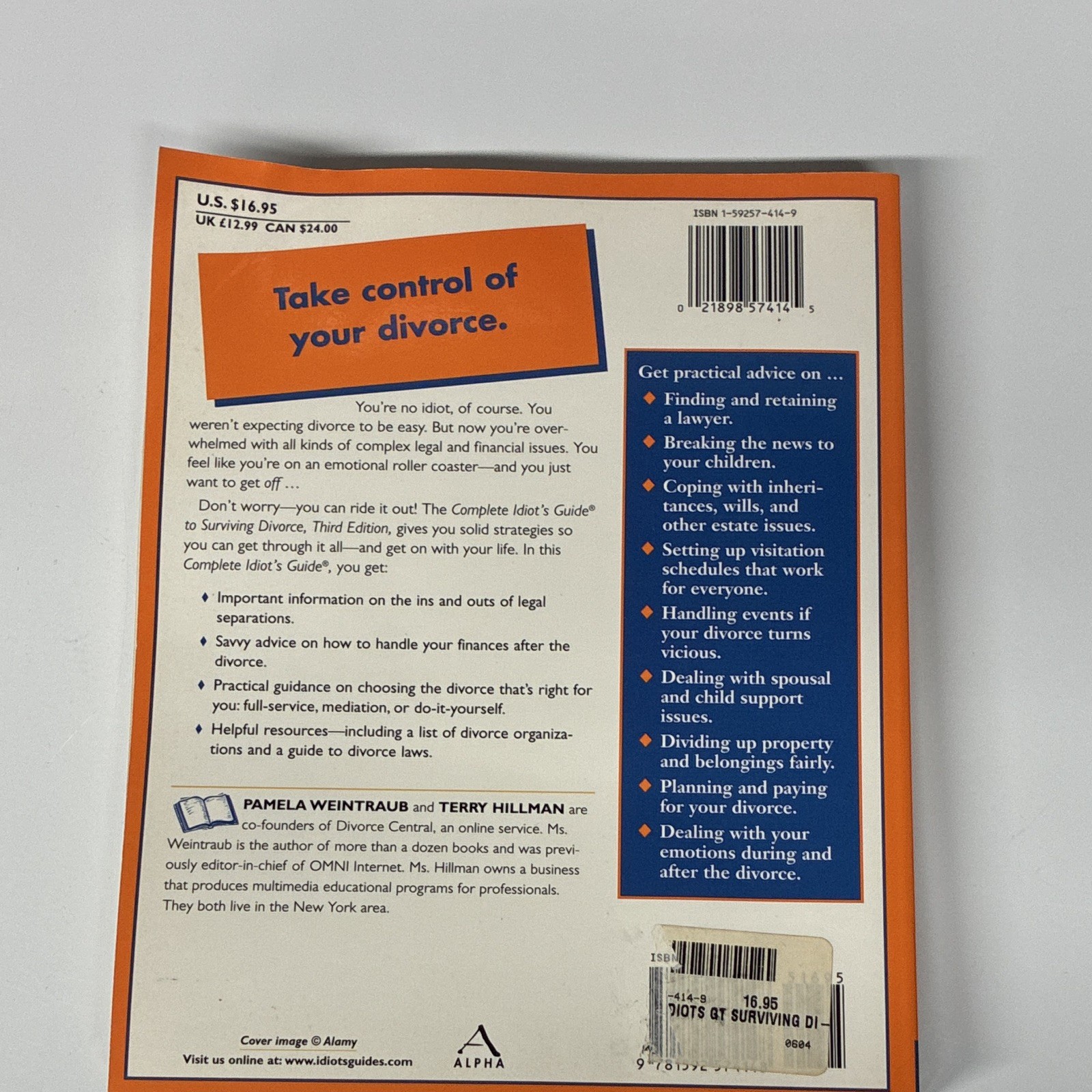 The Complete Idiot’s Guide to Surviving Divorce 3rd Ed Paperback Weintraub