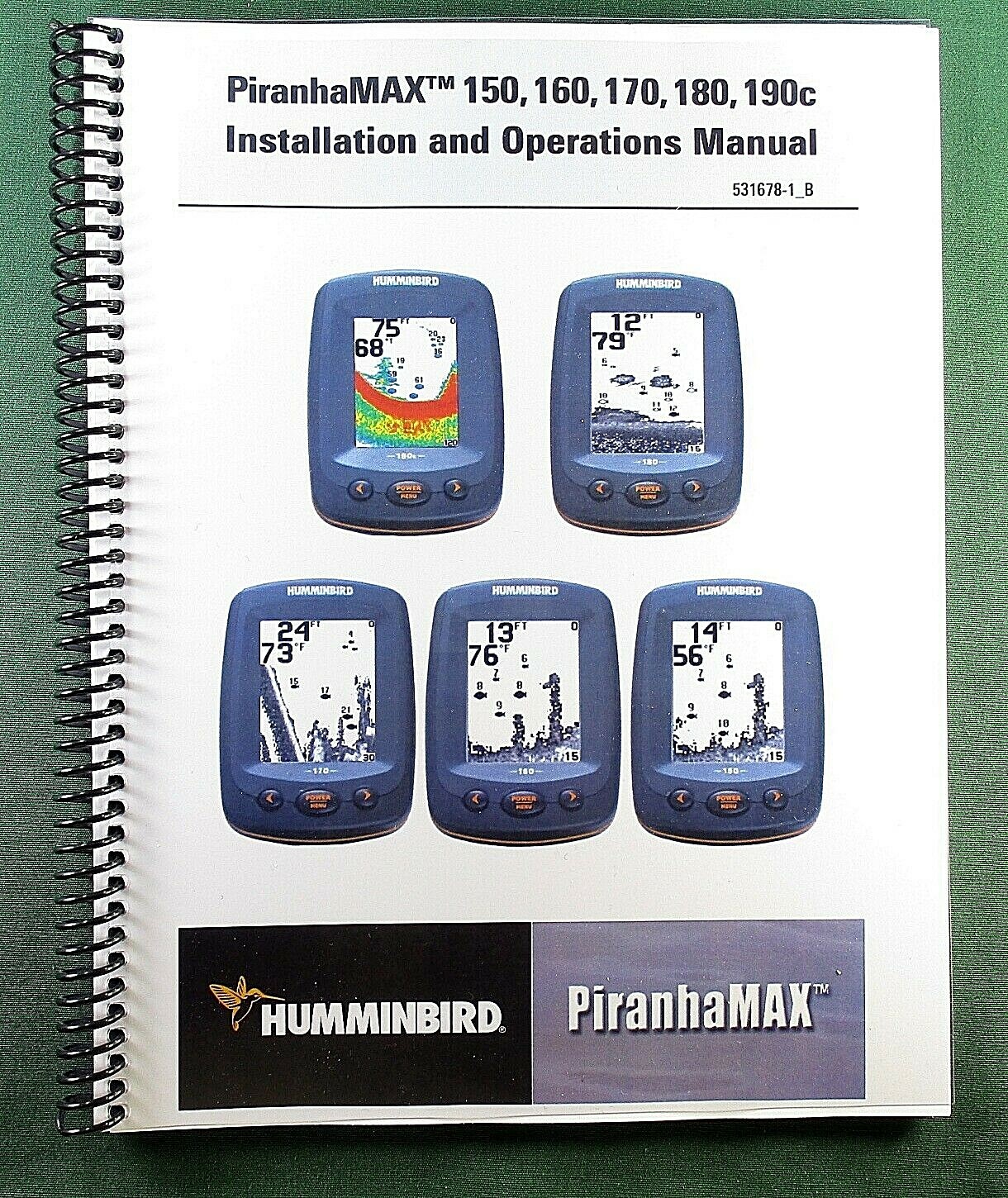 Humminbird PiranhaMAX 150 / 160 Operations Manual: 52 Pages & Protective Covers