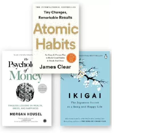 (3 Books) Atomic Habits+ikigai+the Psychology Of Money Paperback