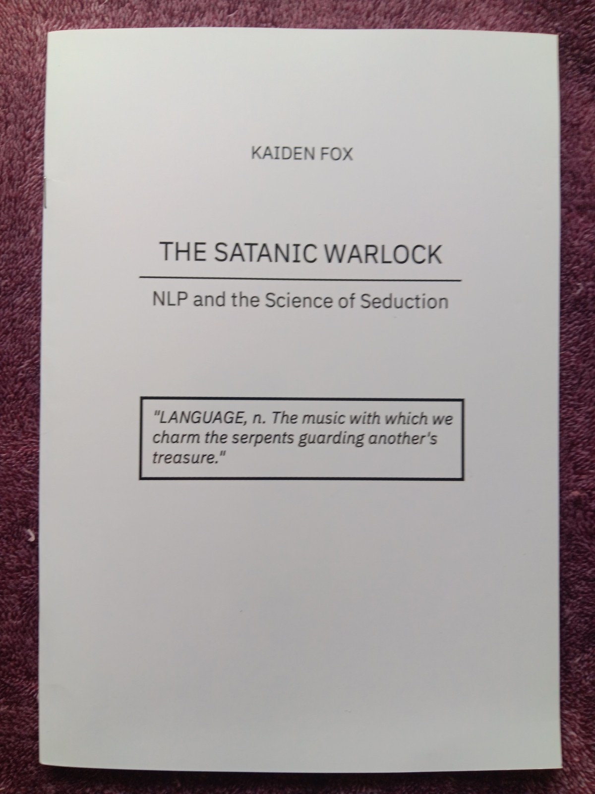 Satanic Warlock NLP Kaiden Fox CoS Satanic Reds Satanism Church Of Satan