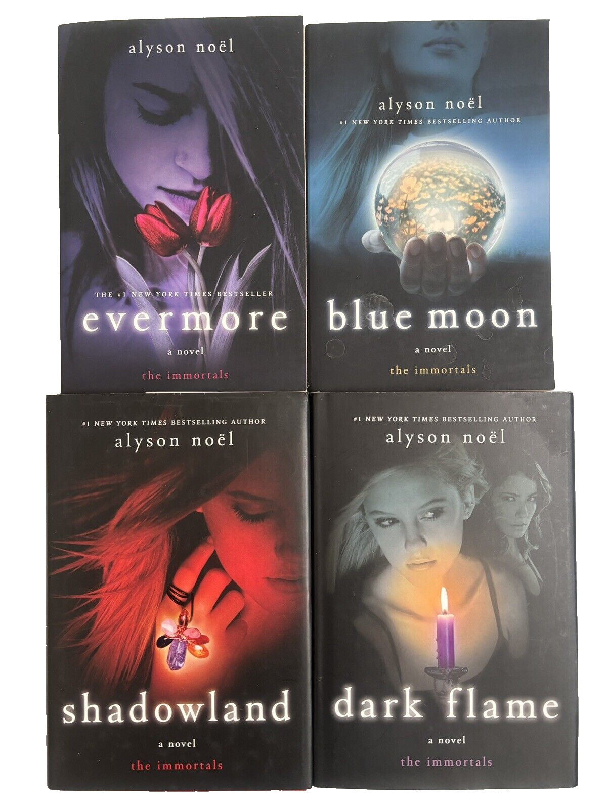 Lot 4 The Immortals Series Books #1-4 Alyson Noel Evermore Blue Moon Shadowland