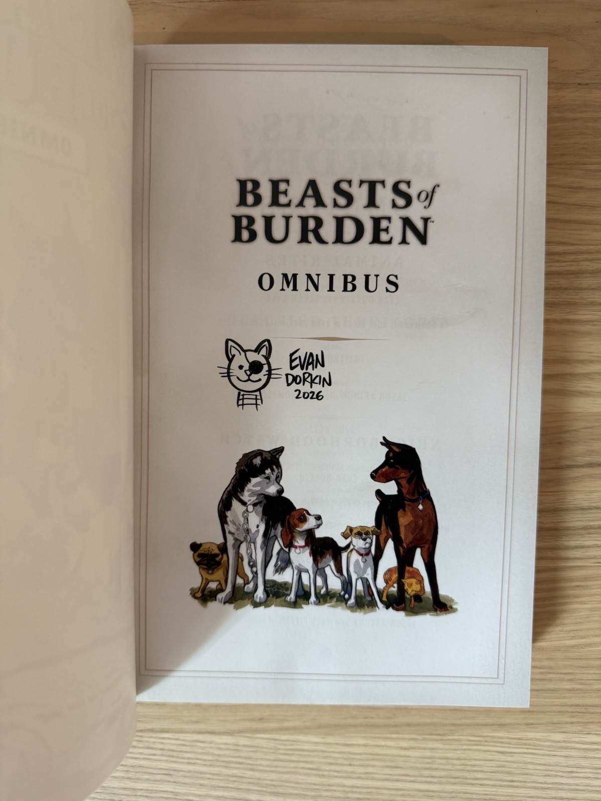 SIGNED & SKETCHED by Evan Dorkin Beasts of Burden Omnibus TPB Jill Thompson