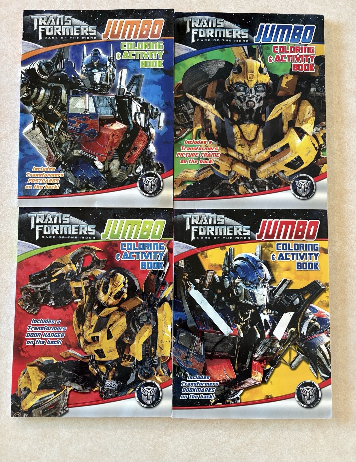 Transformer Dark Of The Moon Jumbo Coloring Books Lot Of 4