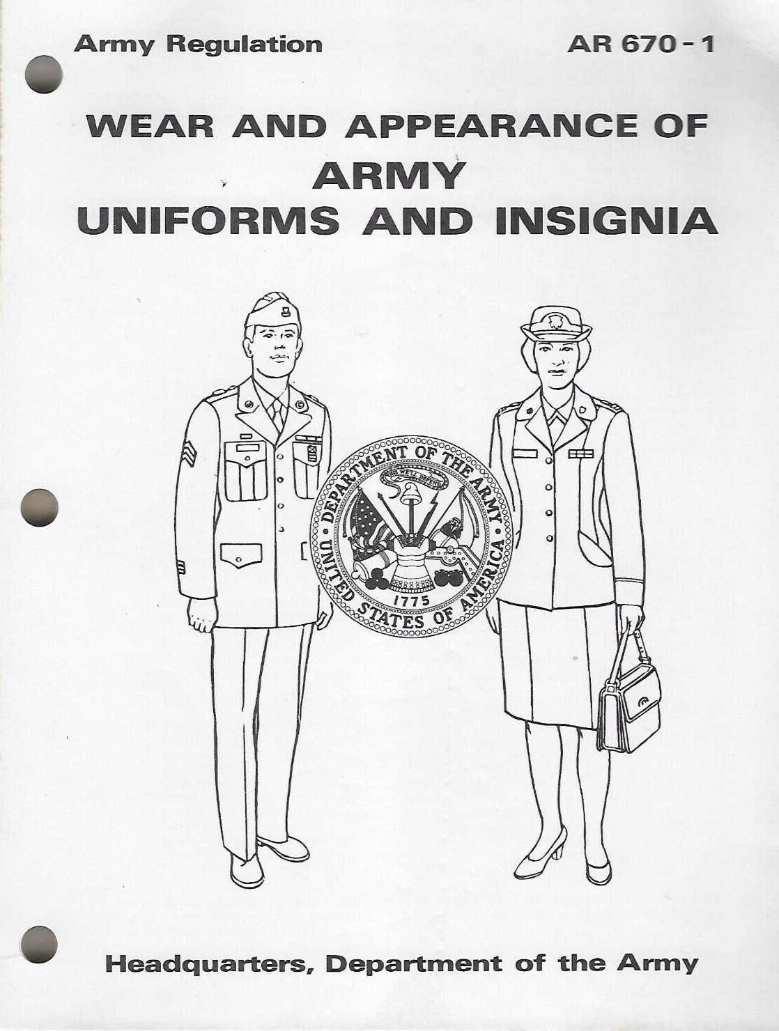 Historical book Wear and Appearance of Army Uniforms and Insignia, 1979 edition