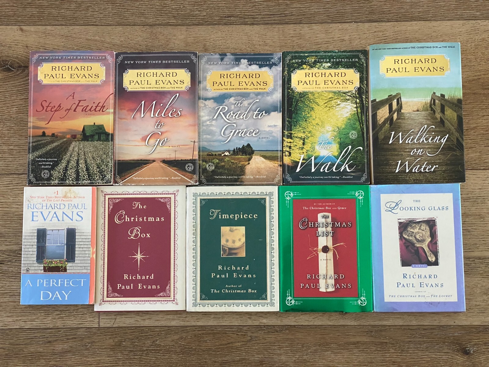 Lot of 10 RIchard Paul Evans- Full The Walk Series, The Looking Glass, Timepiece