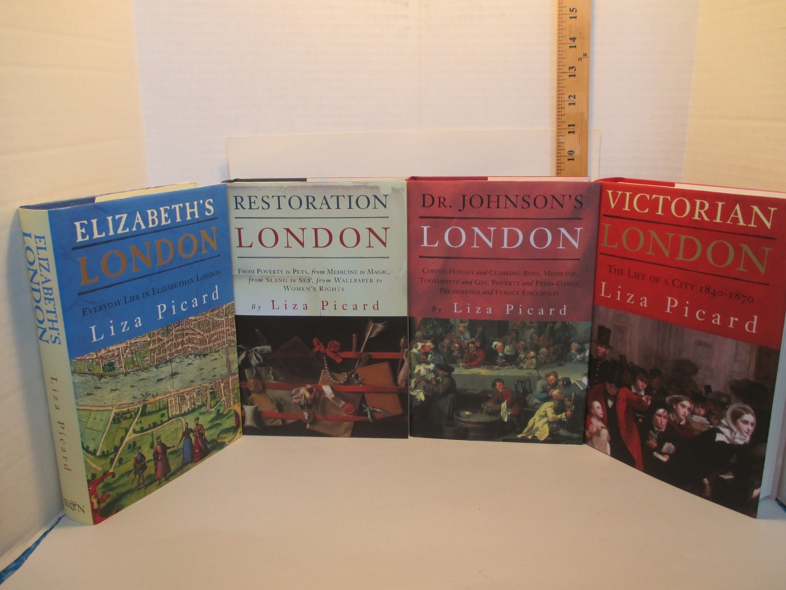 history LIFE OF LONDON by LIZA PICARD Weidenfeld & Nicolson 4 hcs + slipcase