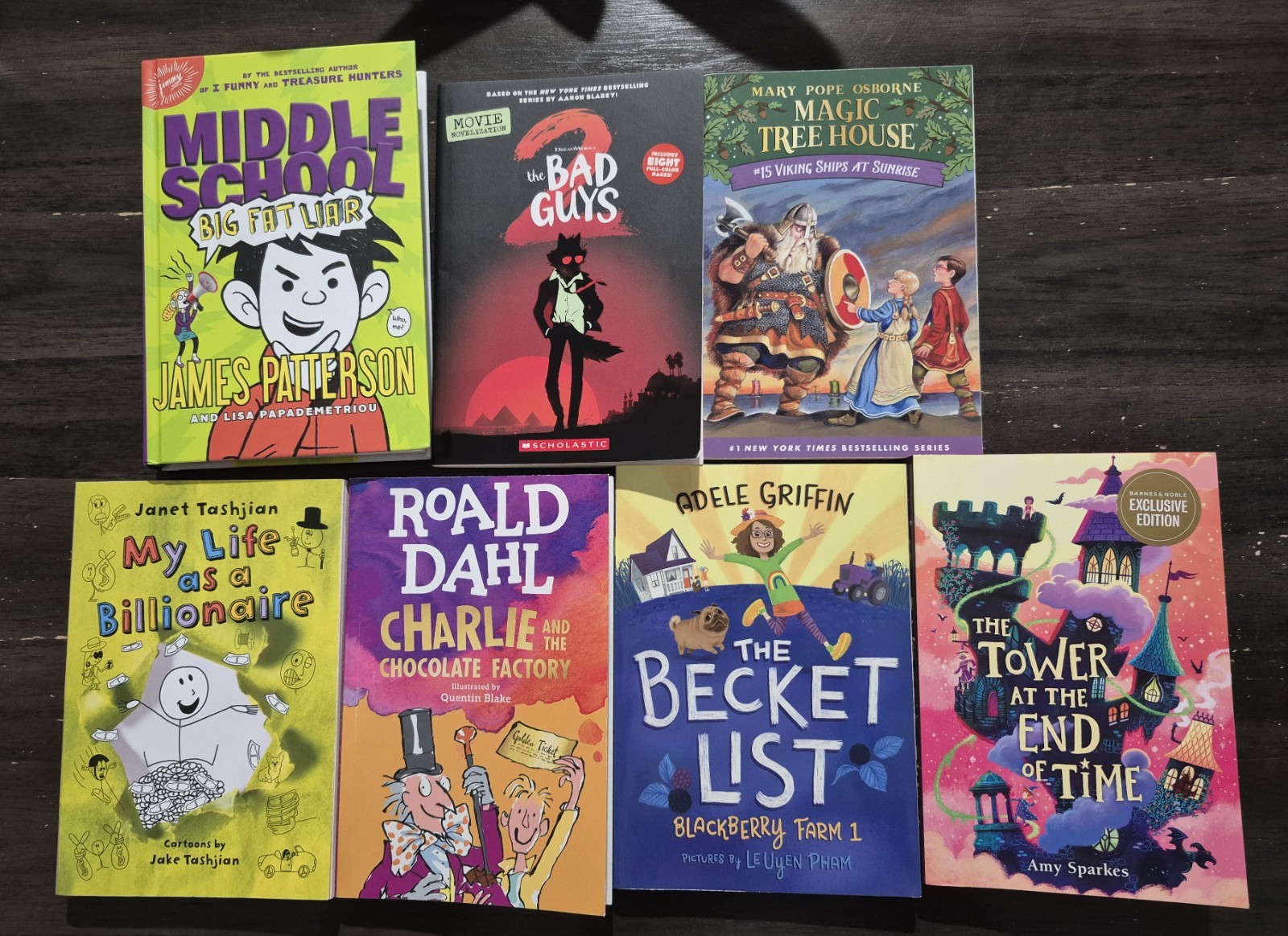 (7 Book Lot) Middle School, Magic Treehouse, Tower At The End of Time