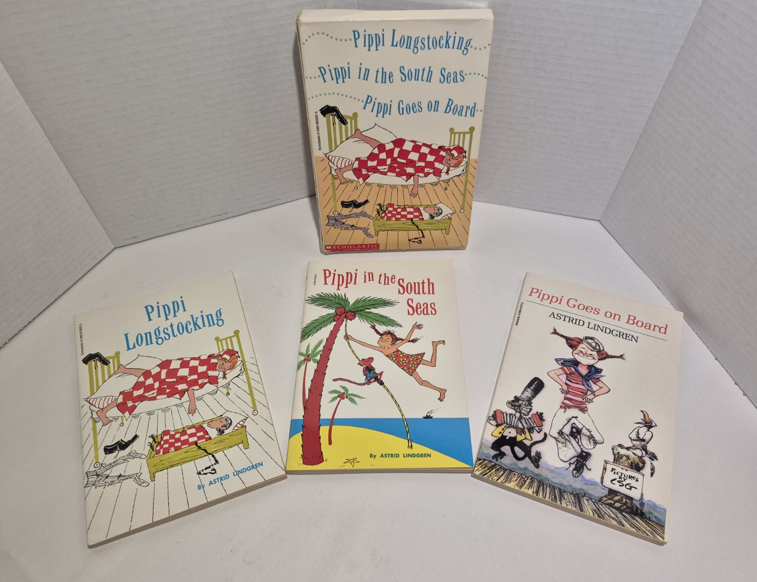 Pippi Longstocking Box Set by Astrid Lindgren, Scholastic Illustrated PB Vintage