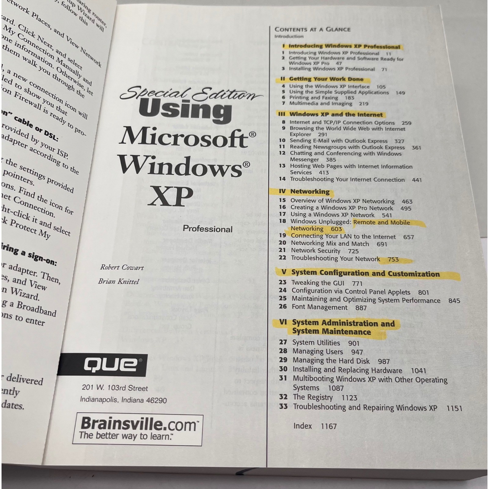 Special Edition Using Microsoft Windows XP Professional Robert Cowart Brian Que