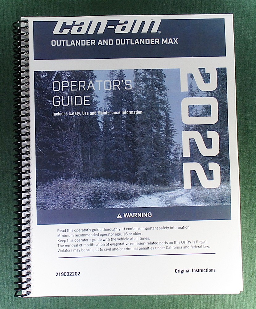 2022 Can-Am Outlander 570 Owner’s Manual: 254 Pages & Protective Covers!