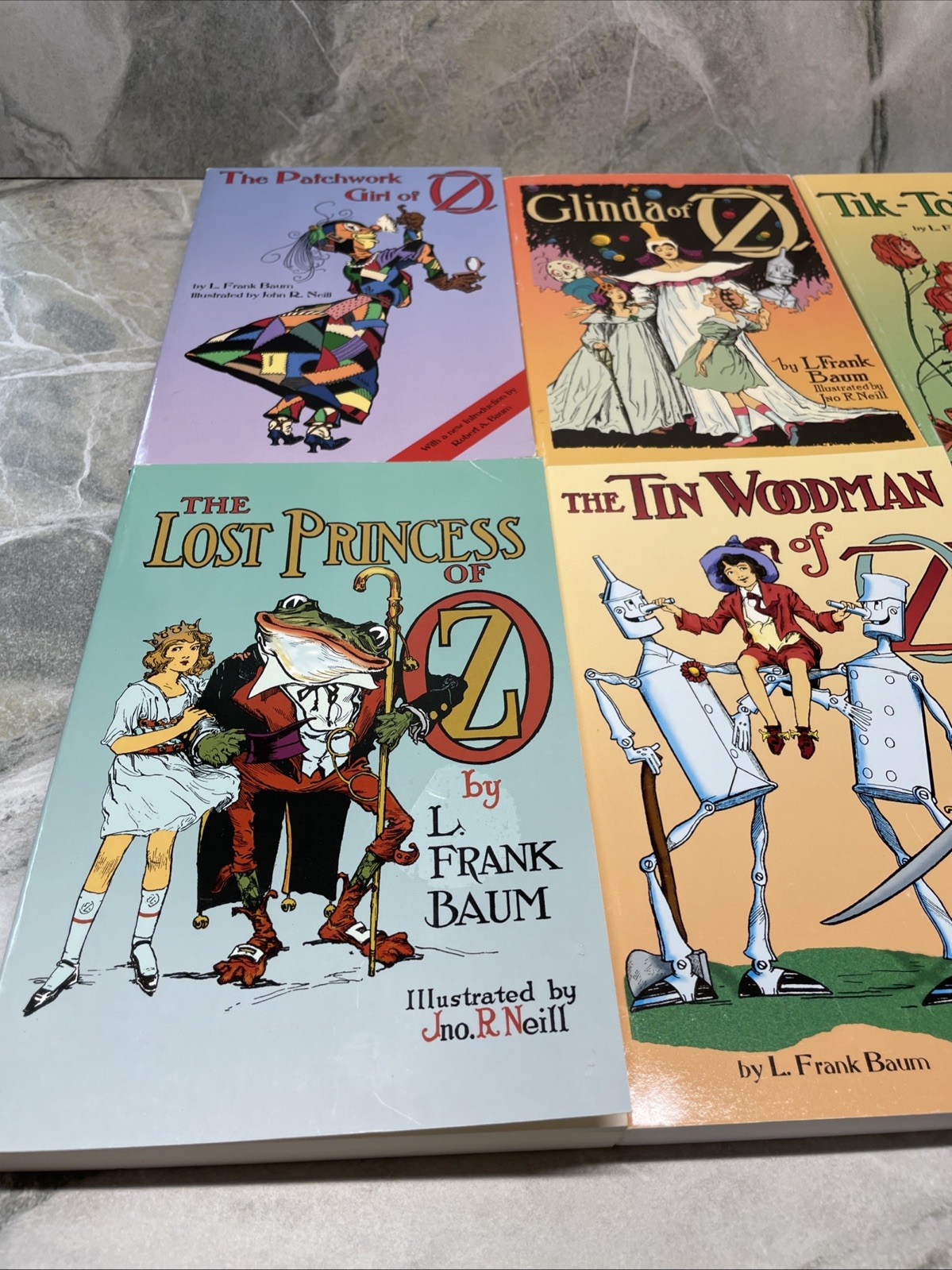 7 Wizard of Oz Books by L. Frank Baum Softcover Magic of Oz Tik Tok 2002