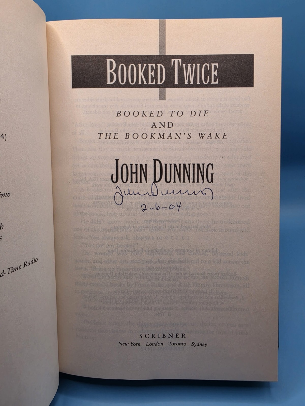 Booked Twice: Booked to Die and The Bookman’s Wake – First Edition – Signed