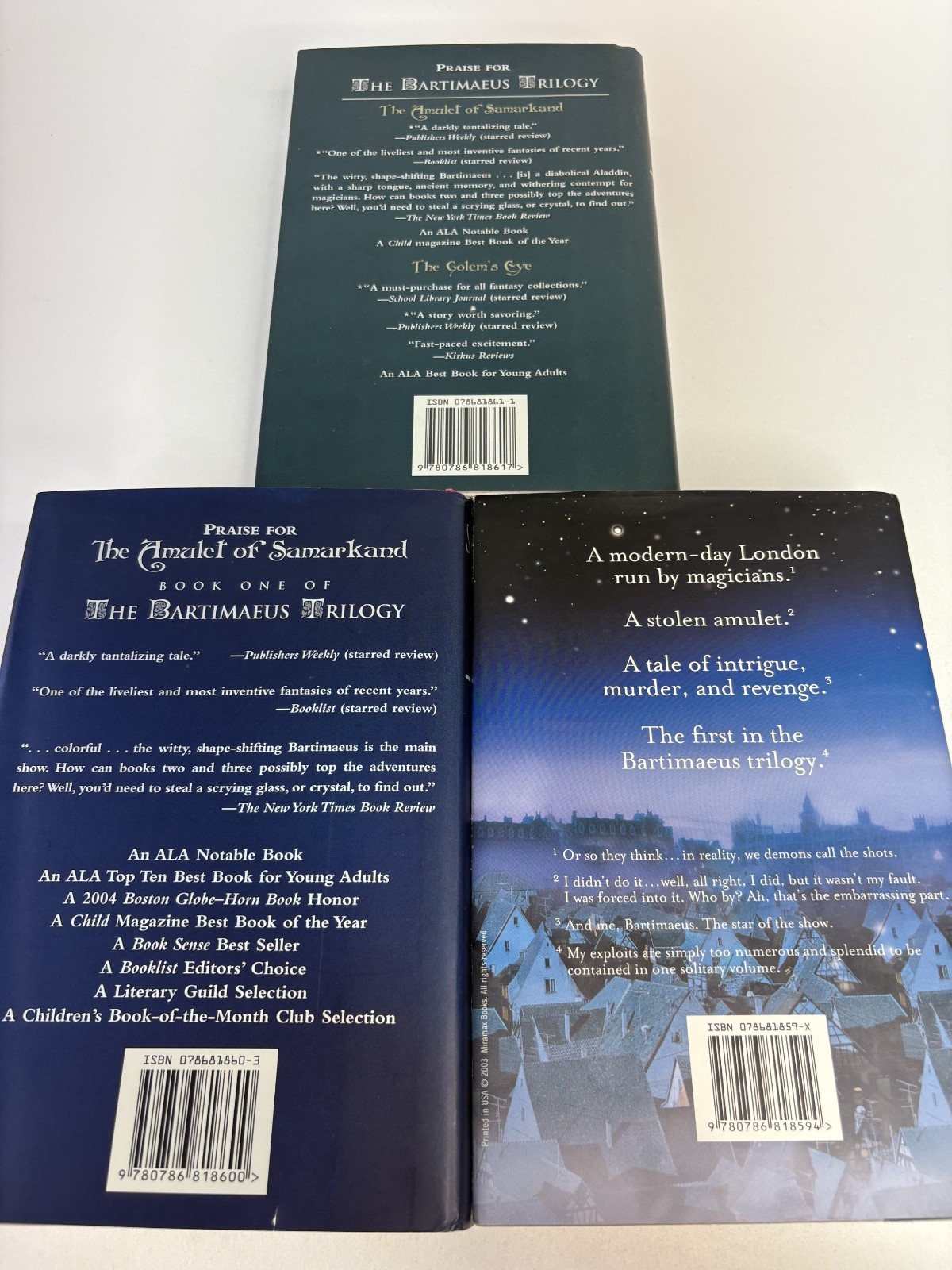 The Bartimaeus Trilogy by Jonathan Stroud SET Hardcover Book