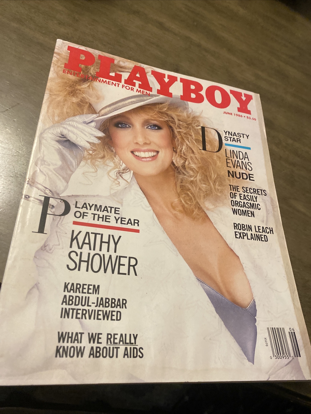 Playboy June 1986 Kathy Shower Linda Evans Kareem Abdul-Jabbar Dynasty Magazine