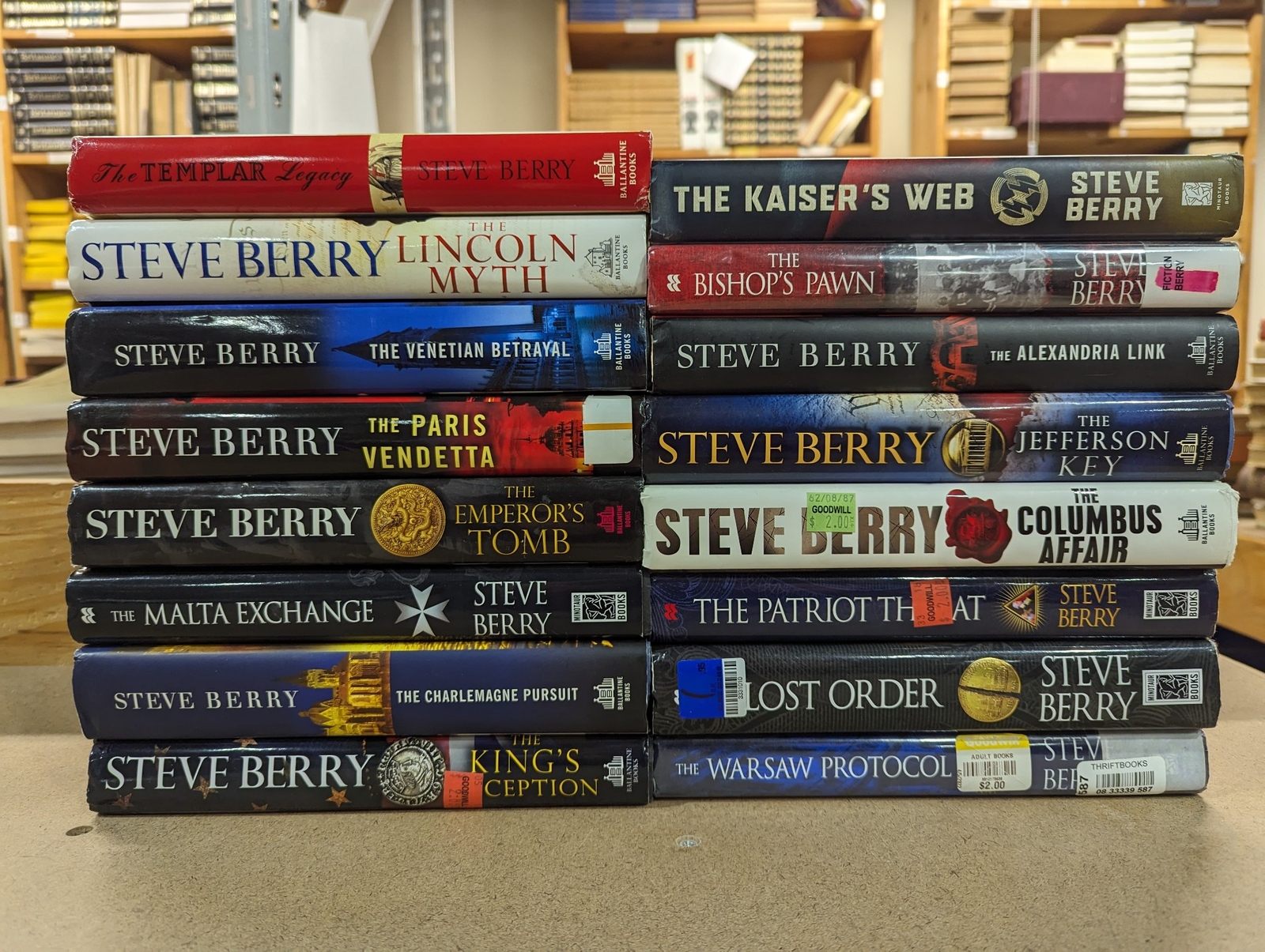 Lot of 16 Books by Steve Berry Hardcover Ballantine Thrillers