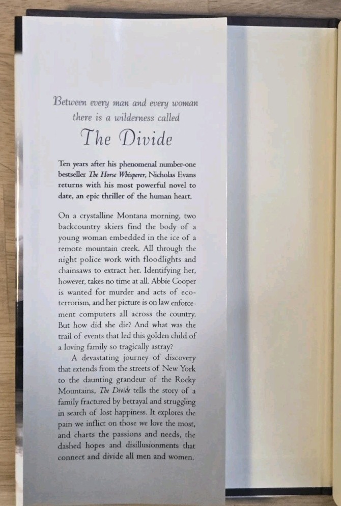 The Divide by Nicholas Evans Paperback Novel – Author of The Horse Whisperer