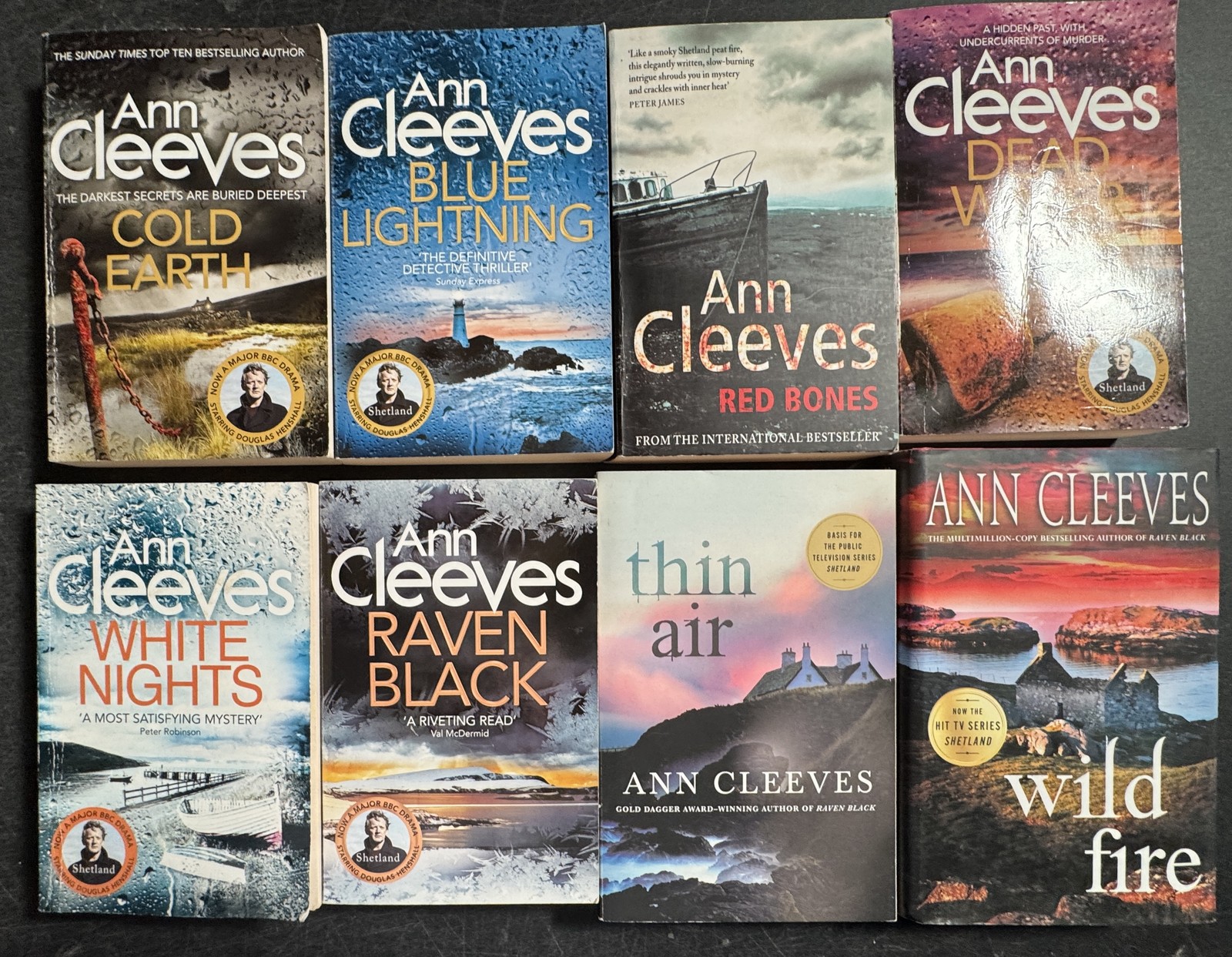 Complete Series Set SHETLAND 1-8 Ann Cleeves Mystery Lot