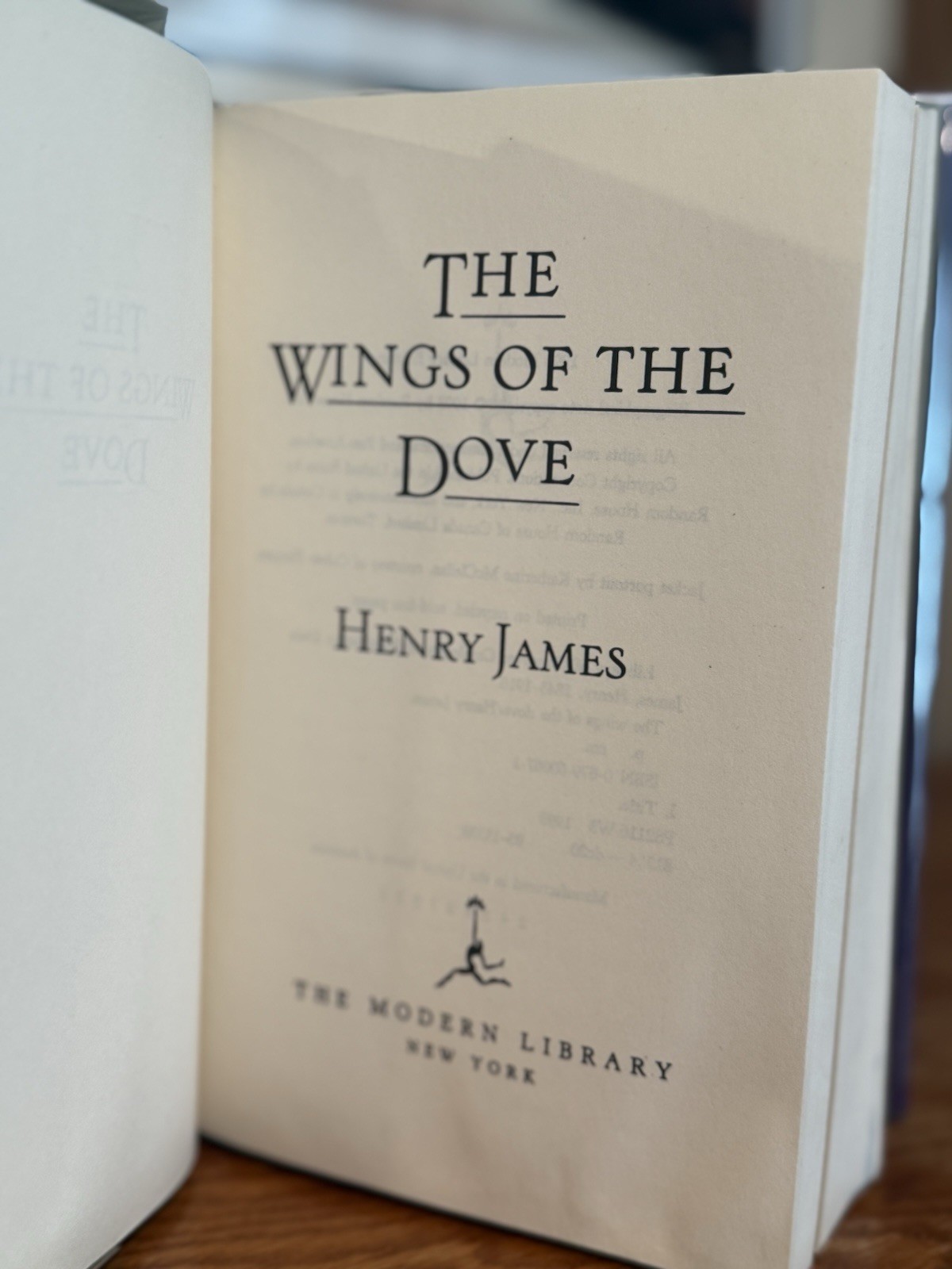 The Wings of the Dove (Modern Library) by Henry James HCDJ First Printing